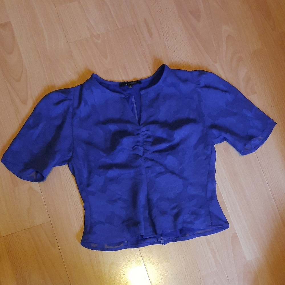 NWOT 19 Cooper Royal Blue Purple Blouse